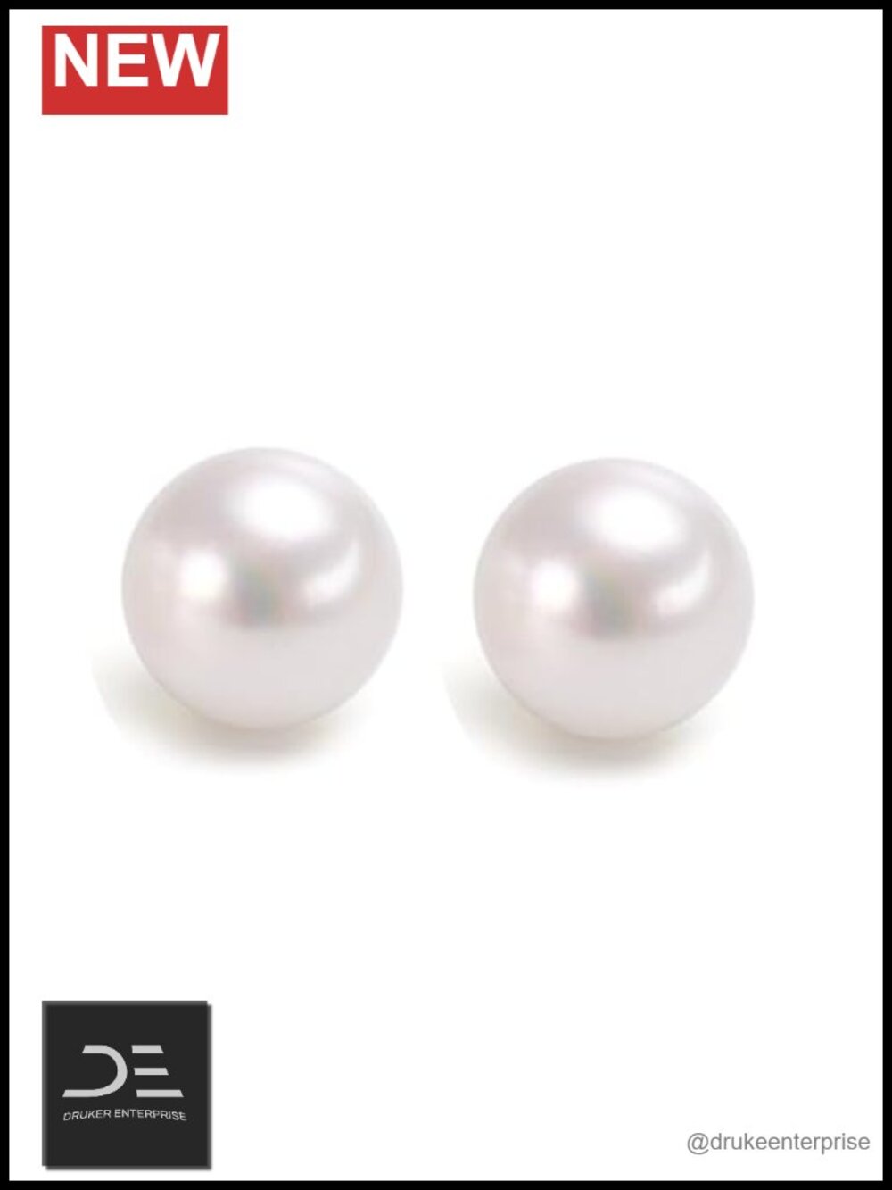 18K Gold Stud Earrings with Pearl for Women Gift
